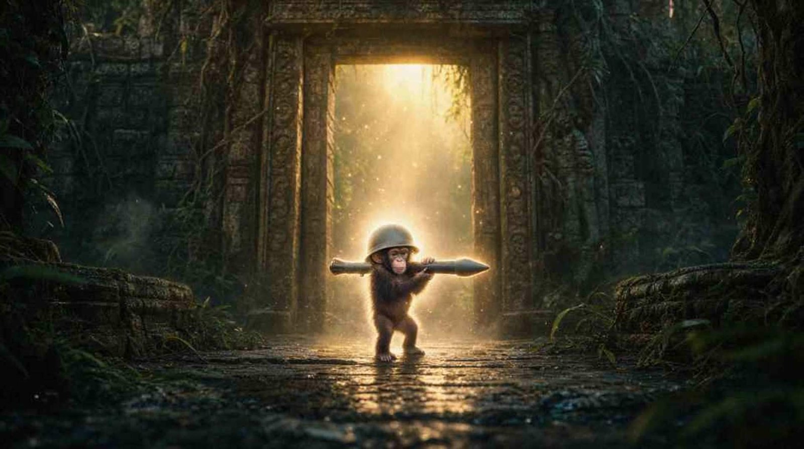 The ape at the temple gate